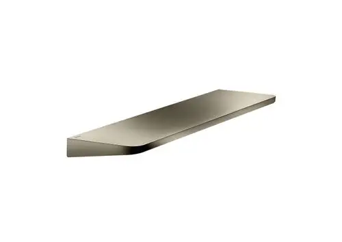 Ablage mit flacher, rechteckiger Form in Polished Nickel, designed von AXOR. Oberfläche reflektiert Licht, keine zusätzlichen Befestigungen sichtbar.